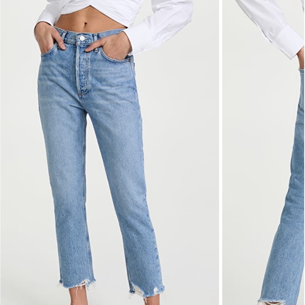 Agolde Riley crop high rise straight jeans